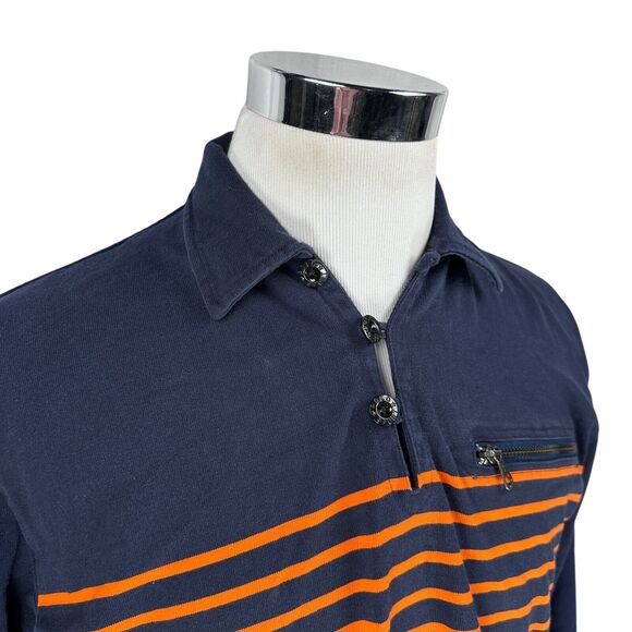 Vintage Ralph Lauren Polo Sport Sweatshirt Men’s Medium Stripe 90s Blue Orange - Picture 2 of 9